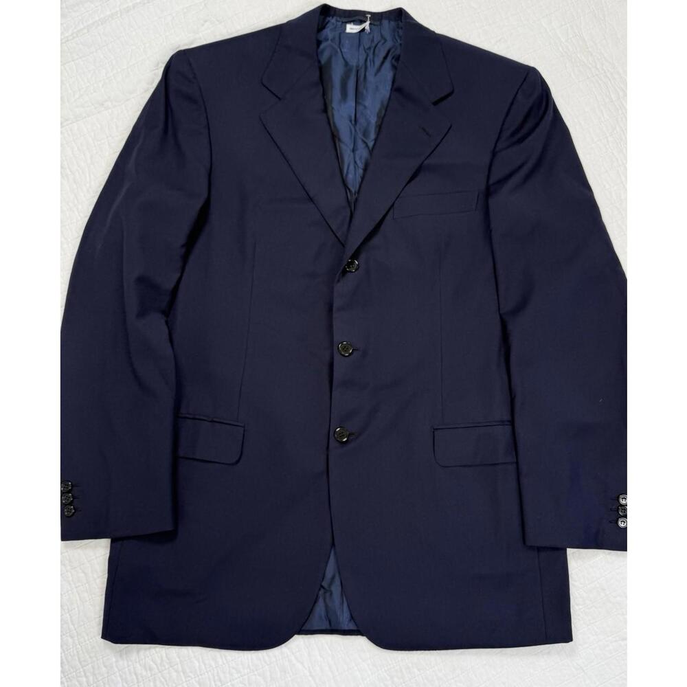 Brioni Men’s 44L Navy Wool Sport Coat Blazer Italy Wilkes Bashford